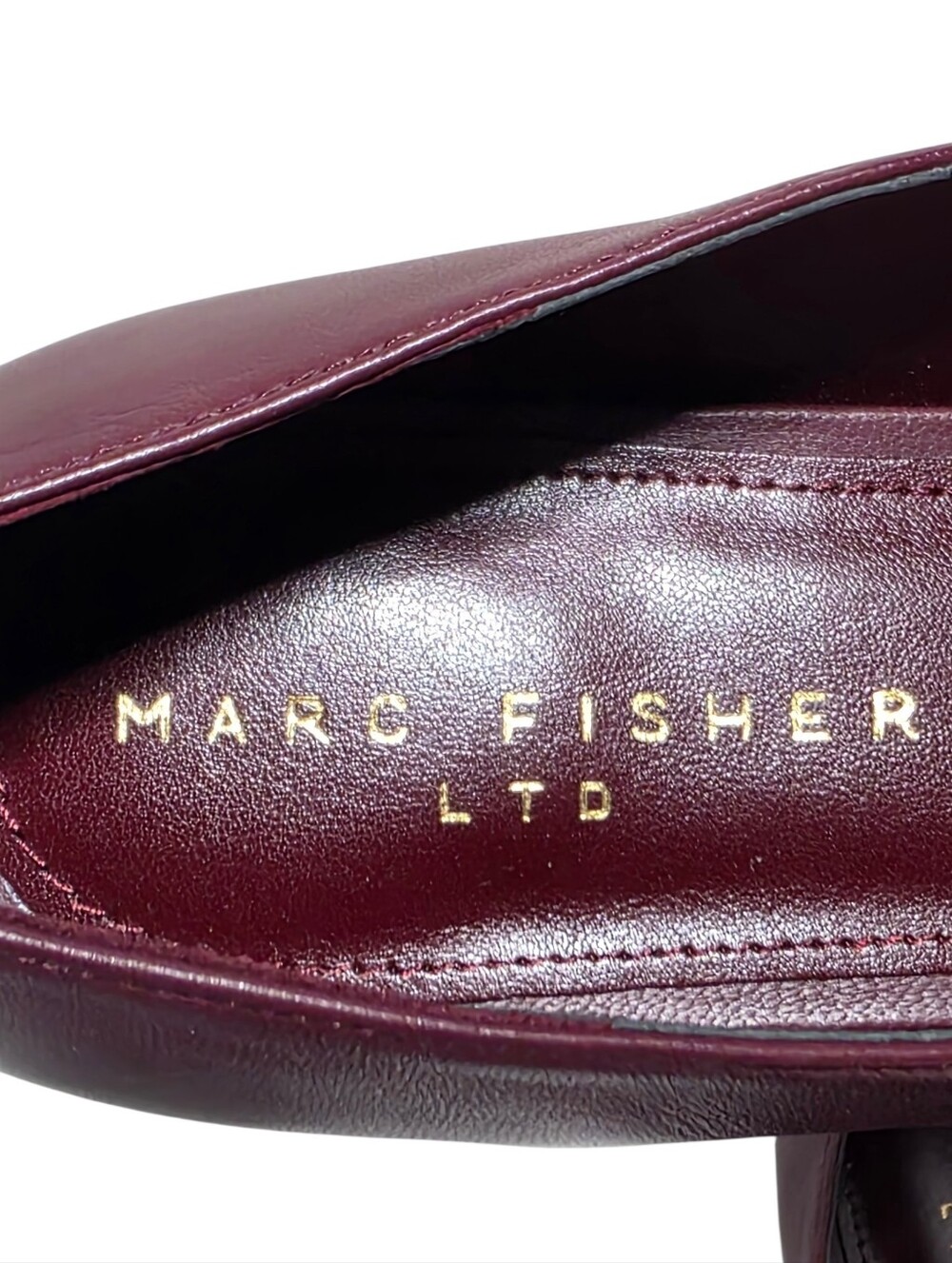 EUC MARC FISHER URELLA MARY JANE LEATHER FLAT BURGUNDY SZ 9 - Picture 8 of 8